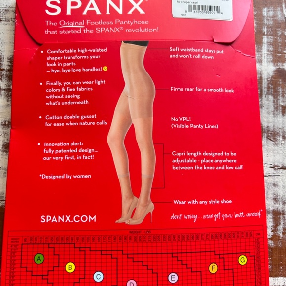 NEW SPANX Shapewear for Women Original High-Waisted Footless Pantyhose Black E - Picture 7 of 7